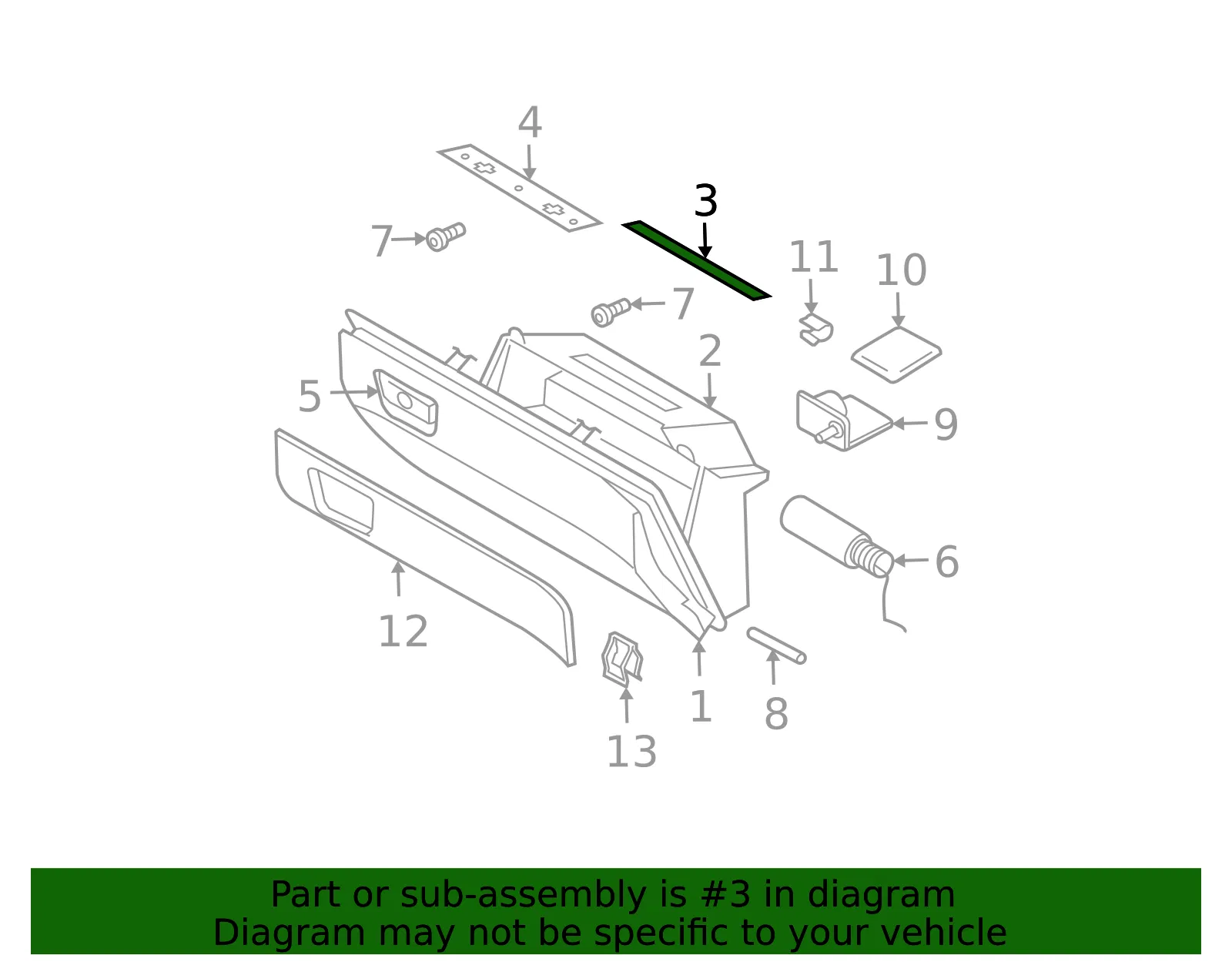 Glove Box Strap - Volvo (3409564) - view 2