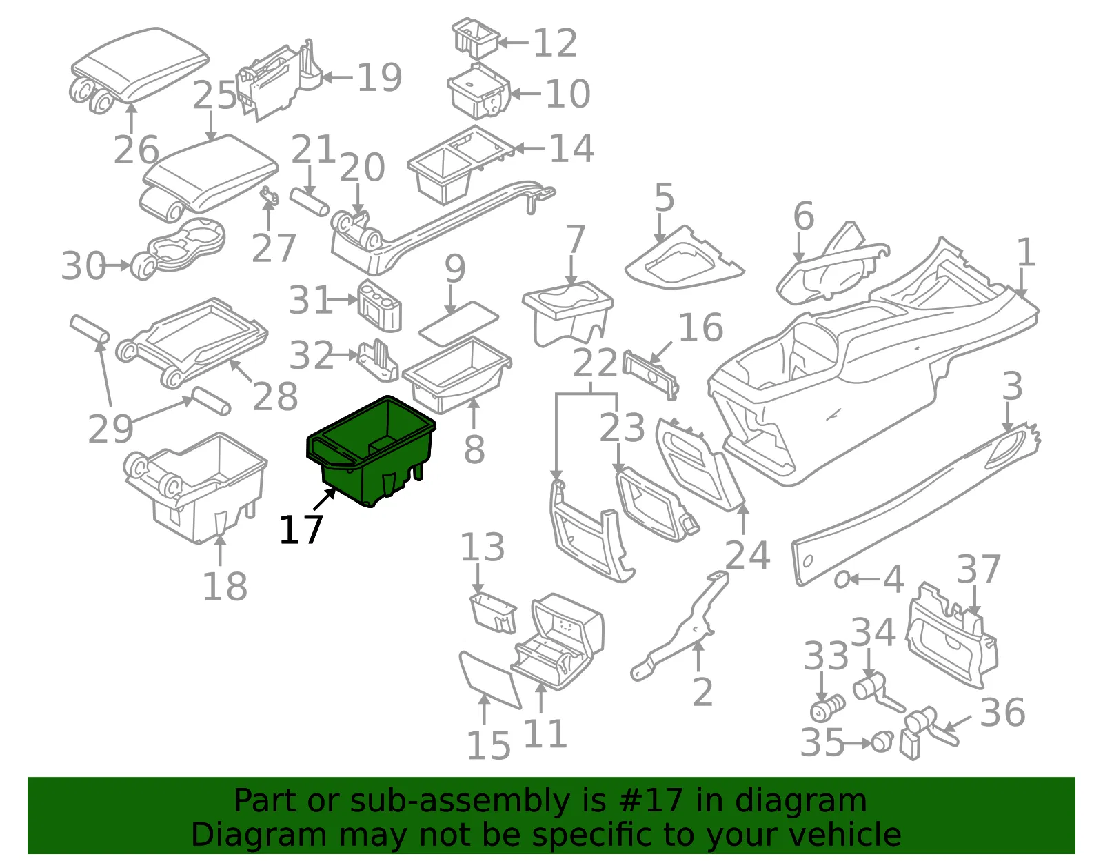 Console Compartment - Volvo (3409839) - view 2