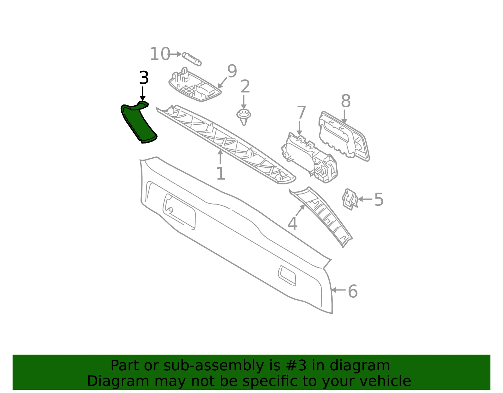 Side Trim - Passenger Side (RH) - Volvo (39800323) - view 2