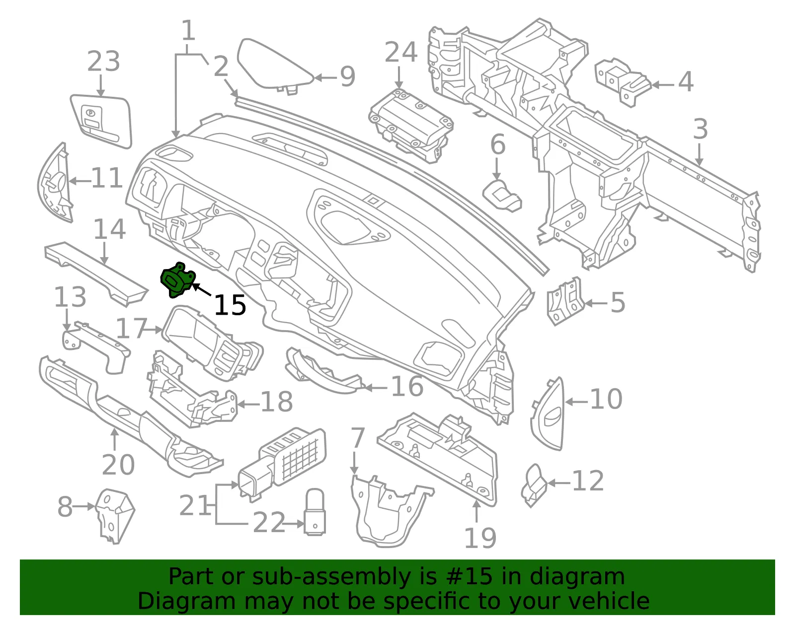 Instrument Panel Bezel - Volvo (39804046) - view 2