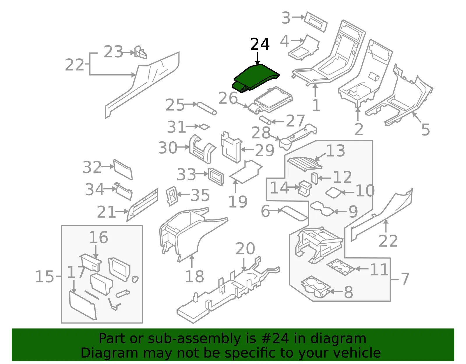 Console Armrest - Volvo (39804792) - view 2