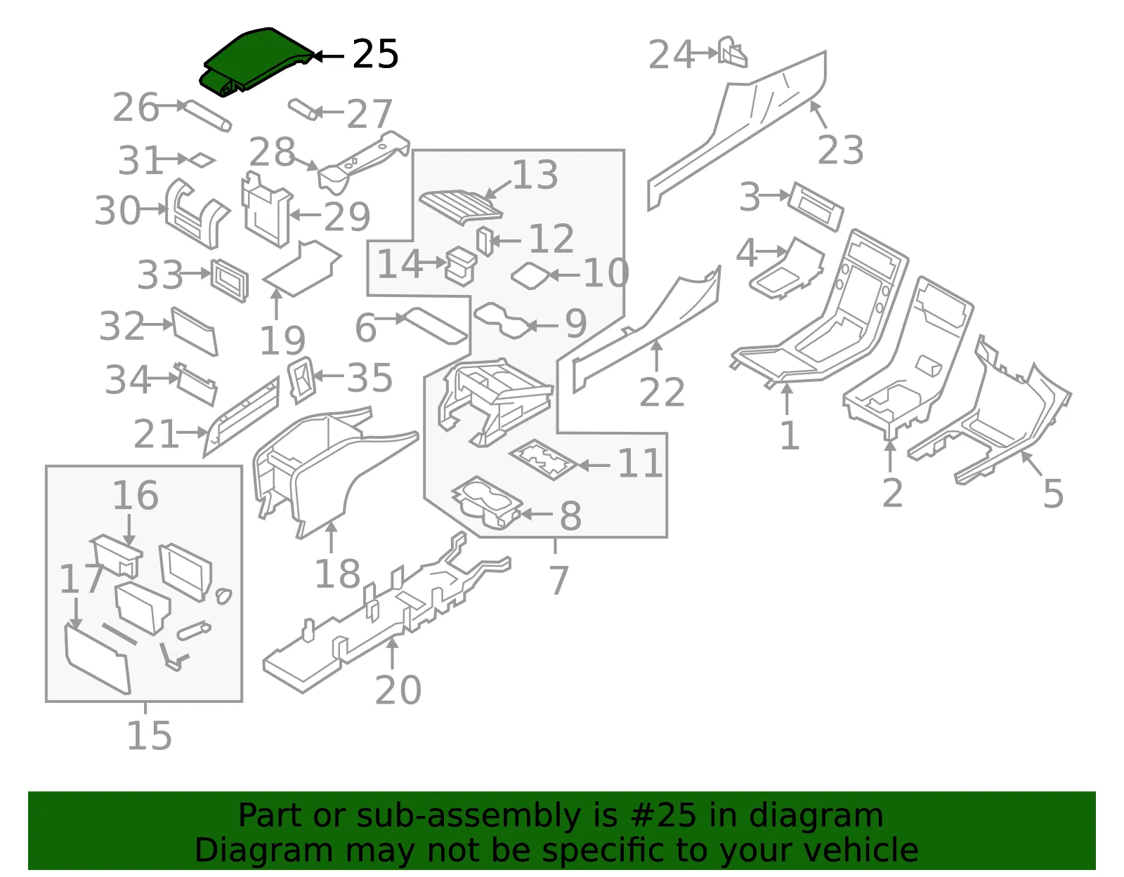 Console Armrest - Volvo (39804899) - view 2