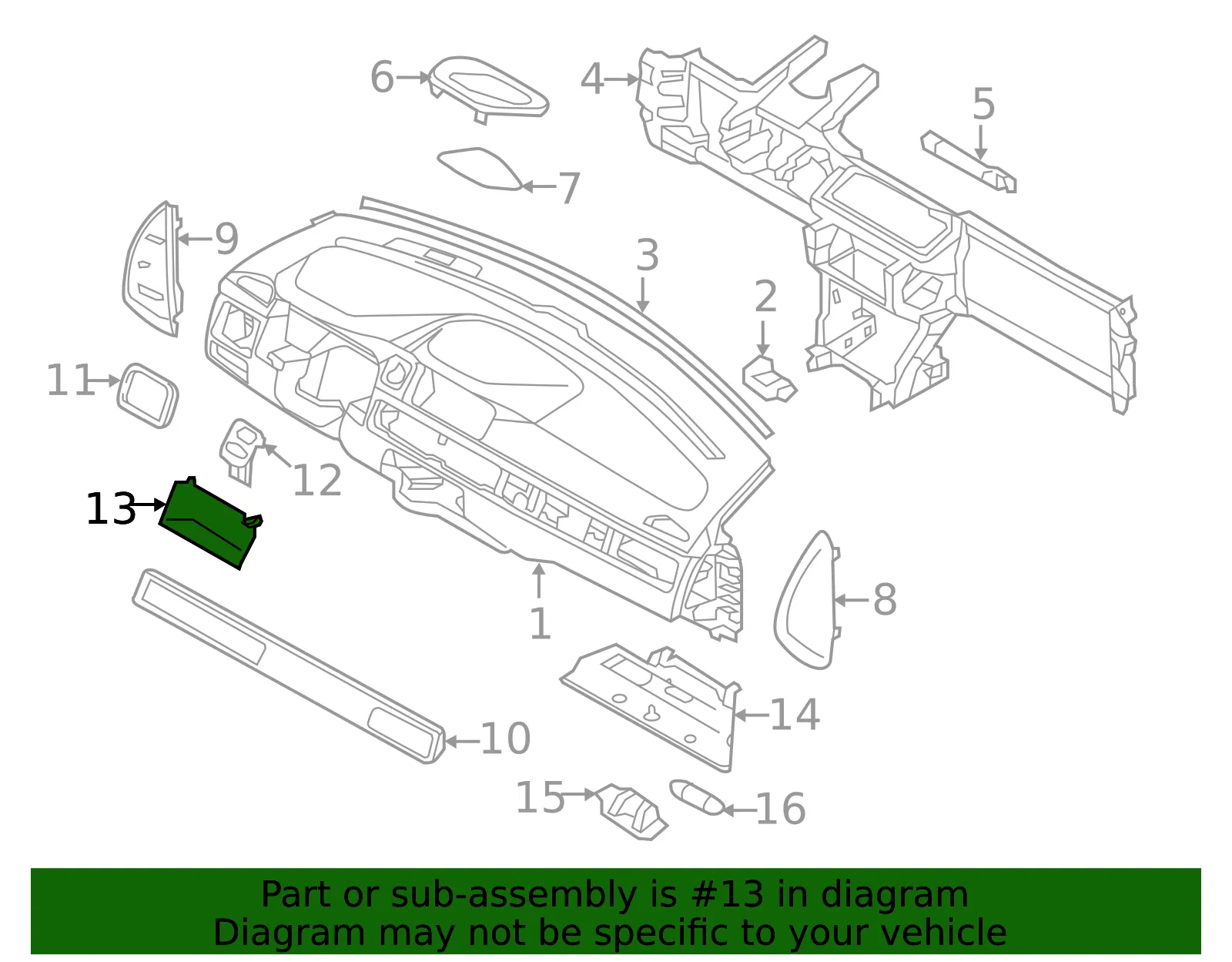 Instrument Panel Cover - Volvo (39807800) - view 2