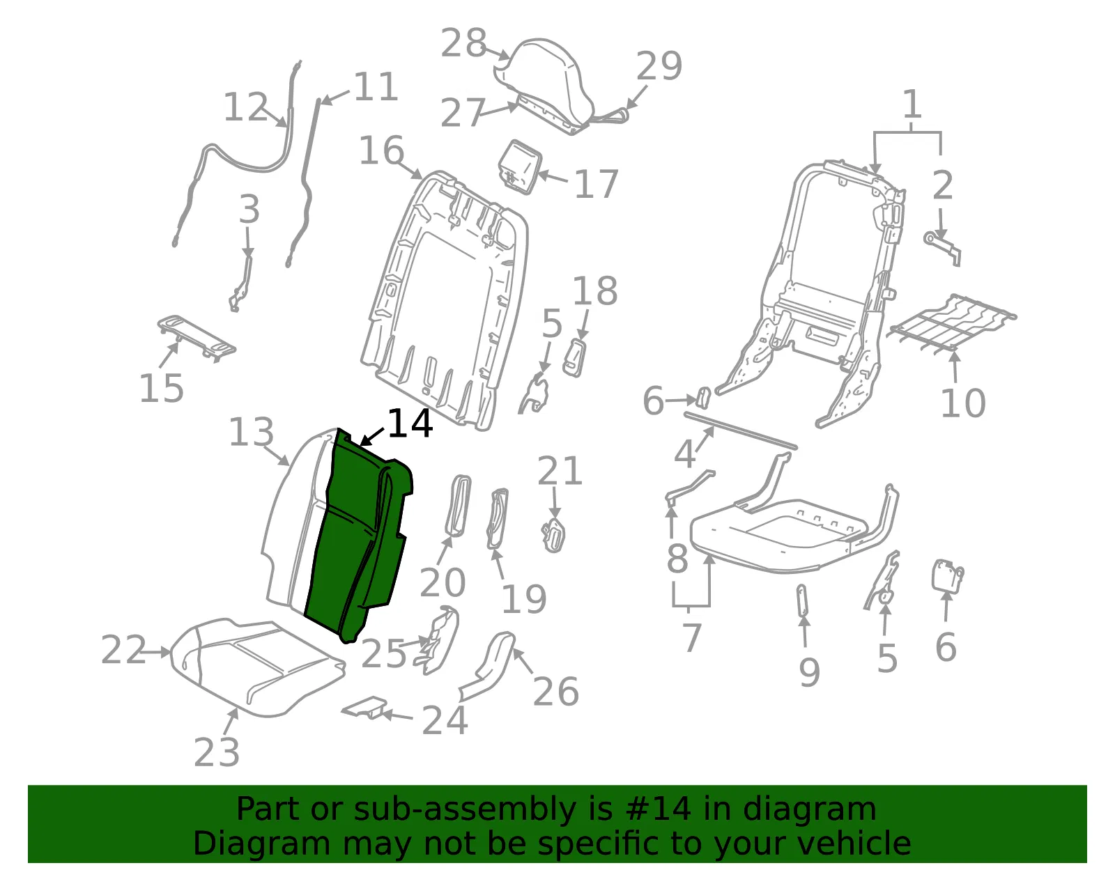 Seat Back Cover - Volvo (39808049) - view 2