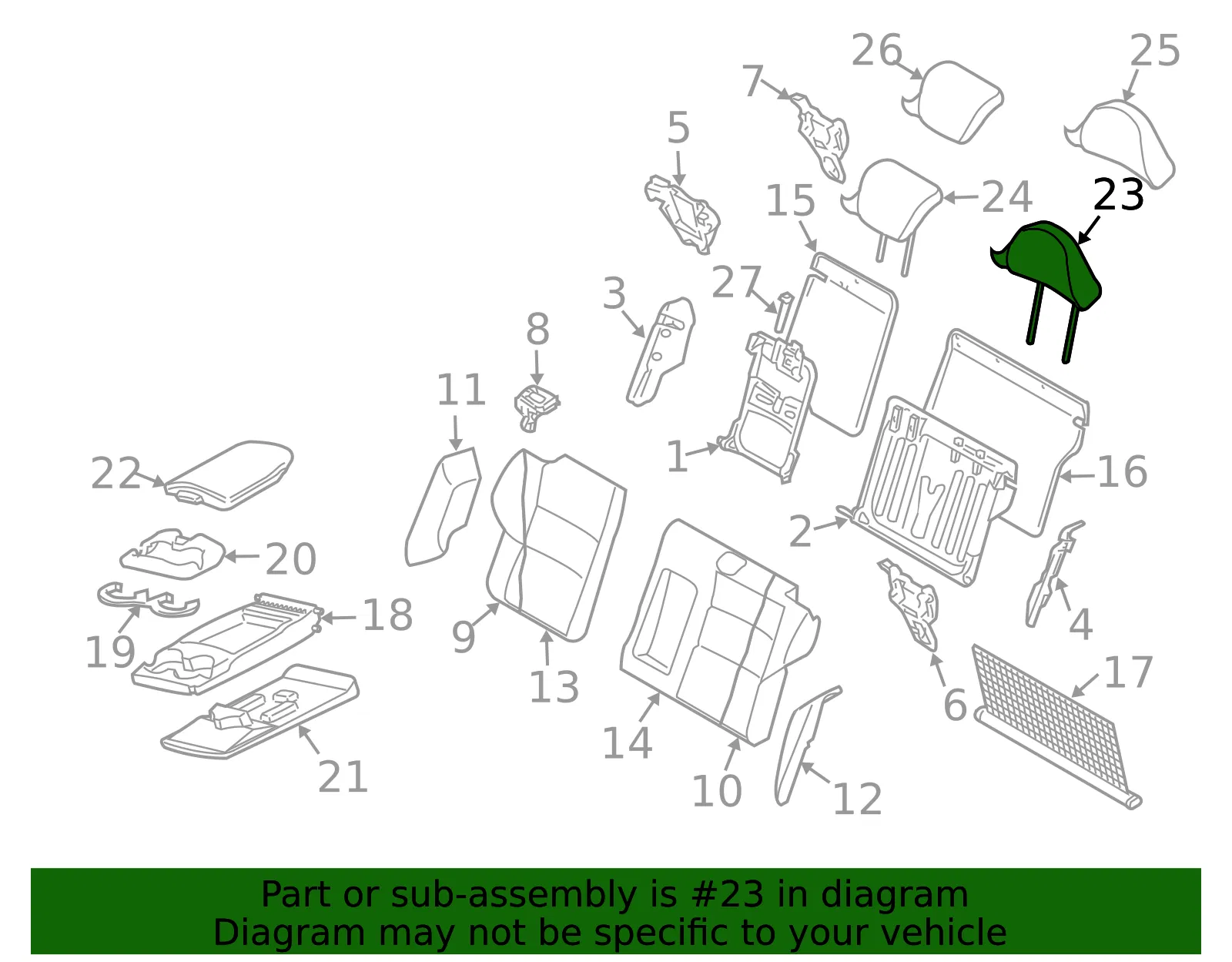 Headrest - Volvo (39811430) - view 2