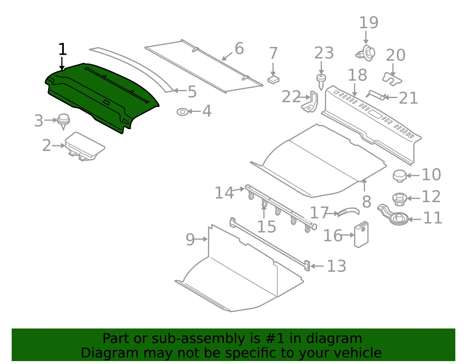 Package Tray Trim - Volvo (39812069) - view 2