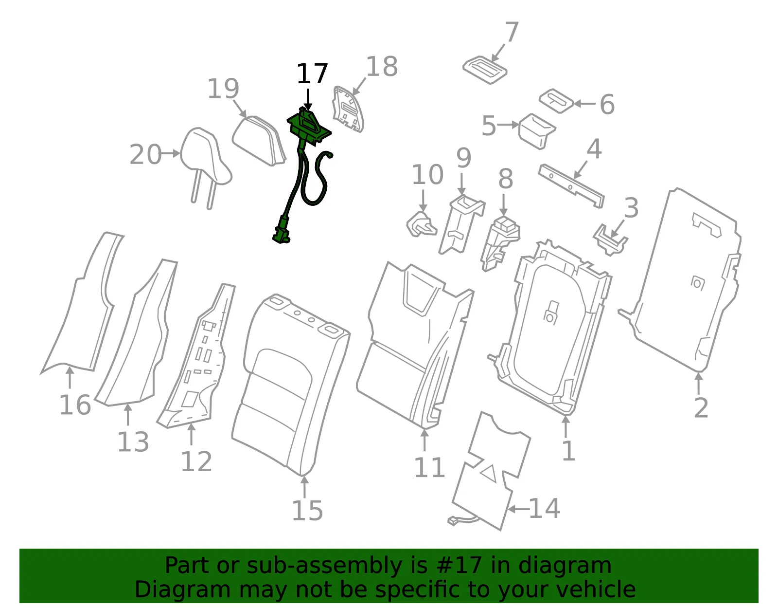 Headrest Gearbox - Volvo (39814979) - view 2
