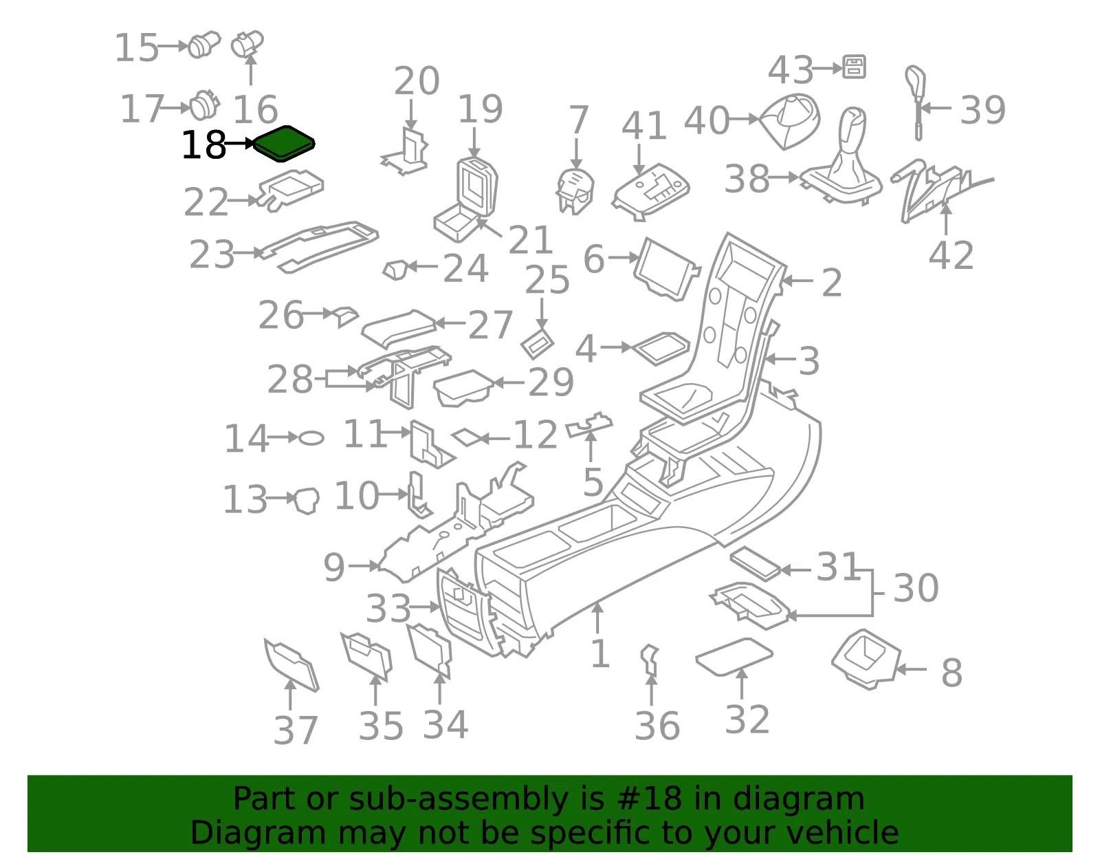 Console Armrest - Volvo (39816537) - view 3
