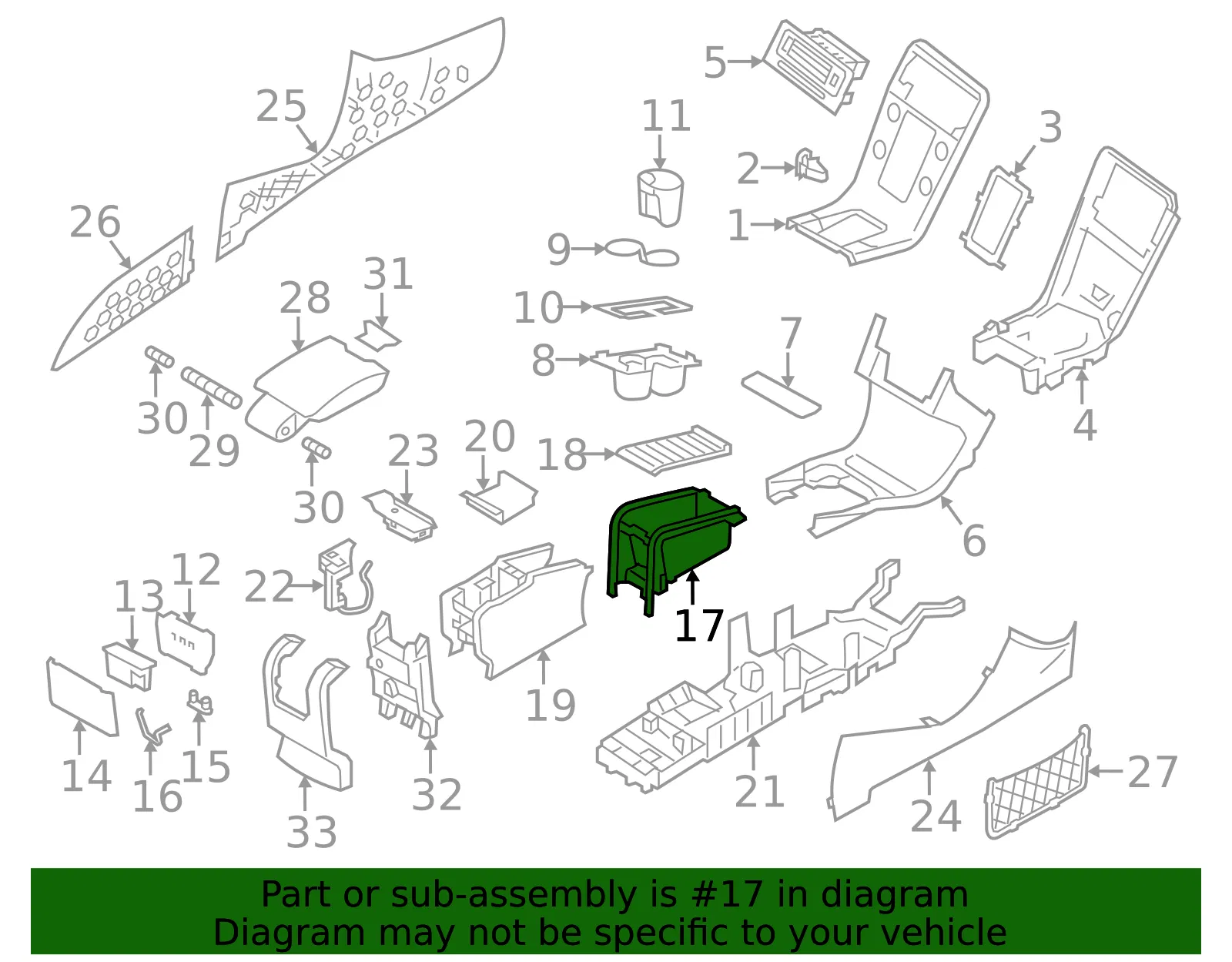 Console Compartment - Volvo (39817732) - view 2
