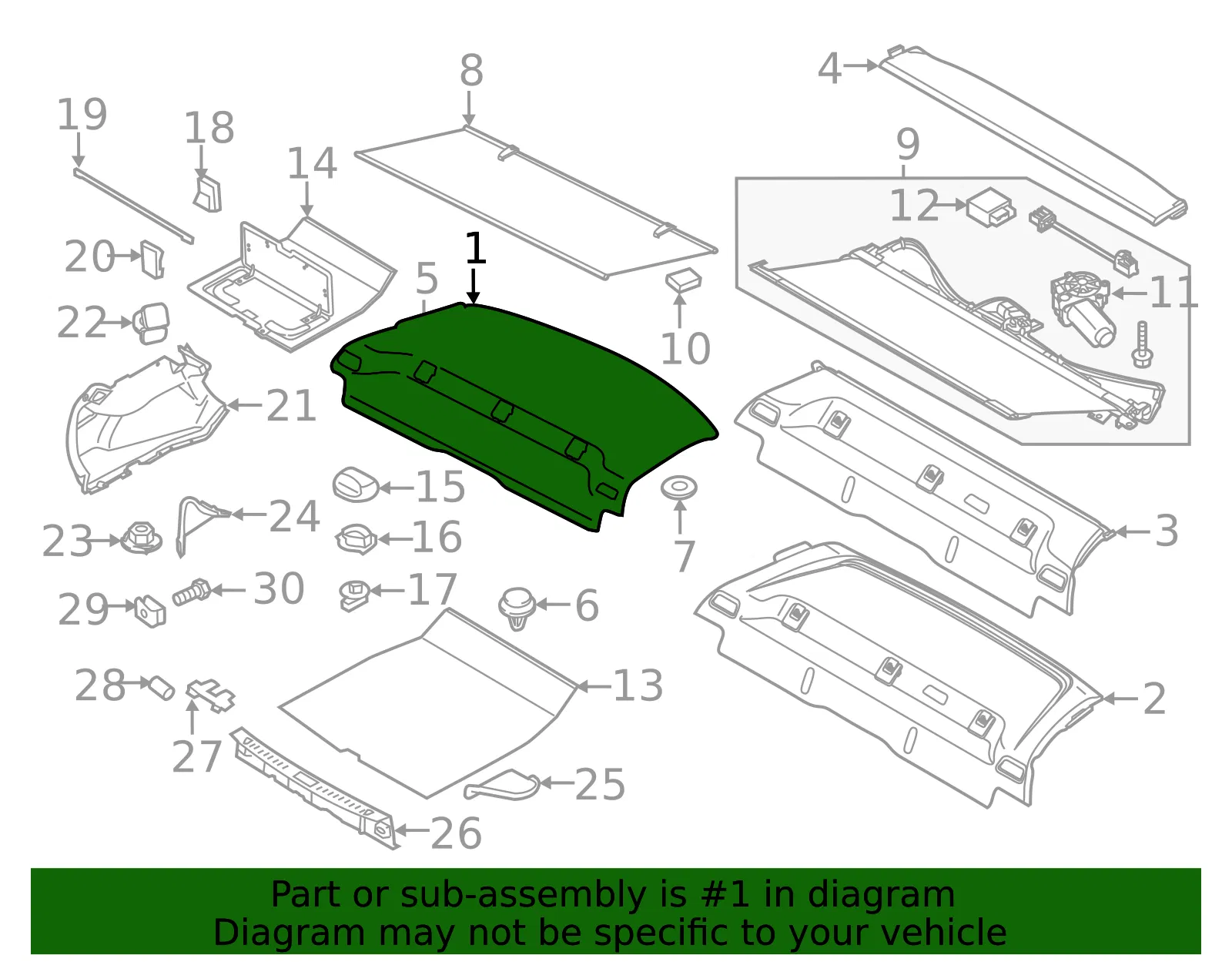 Package Tray Trim - Volvo (39817809) - view 2