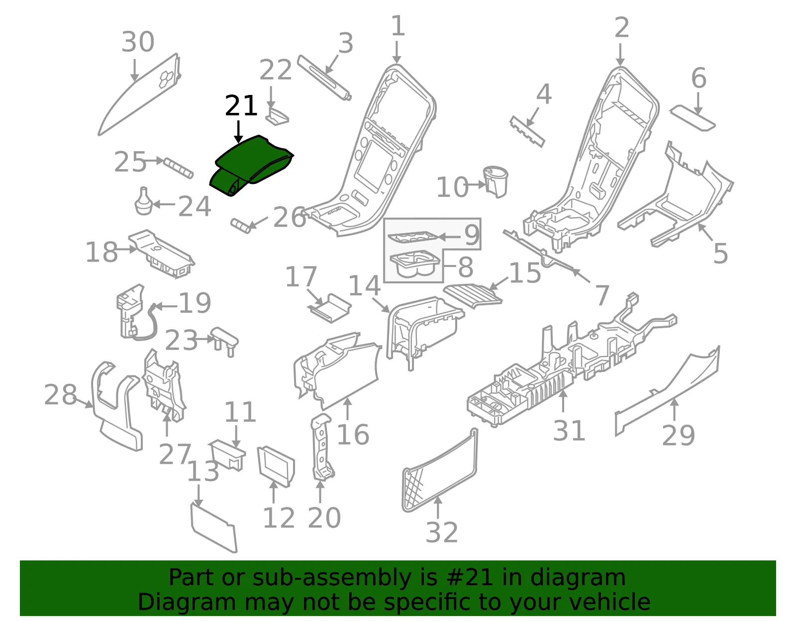 Armrest Cover - Volvo (39819475) - view 2