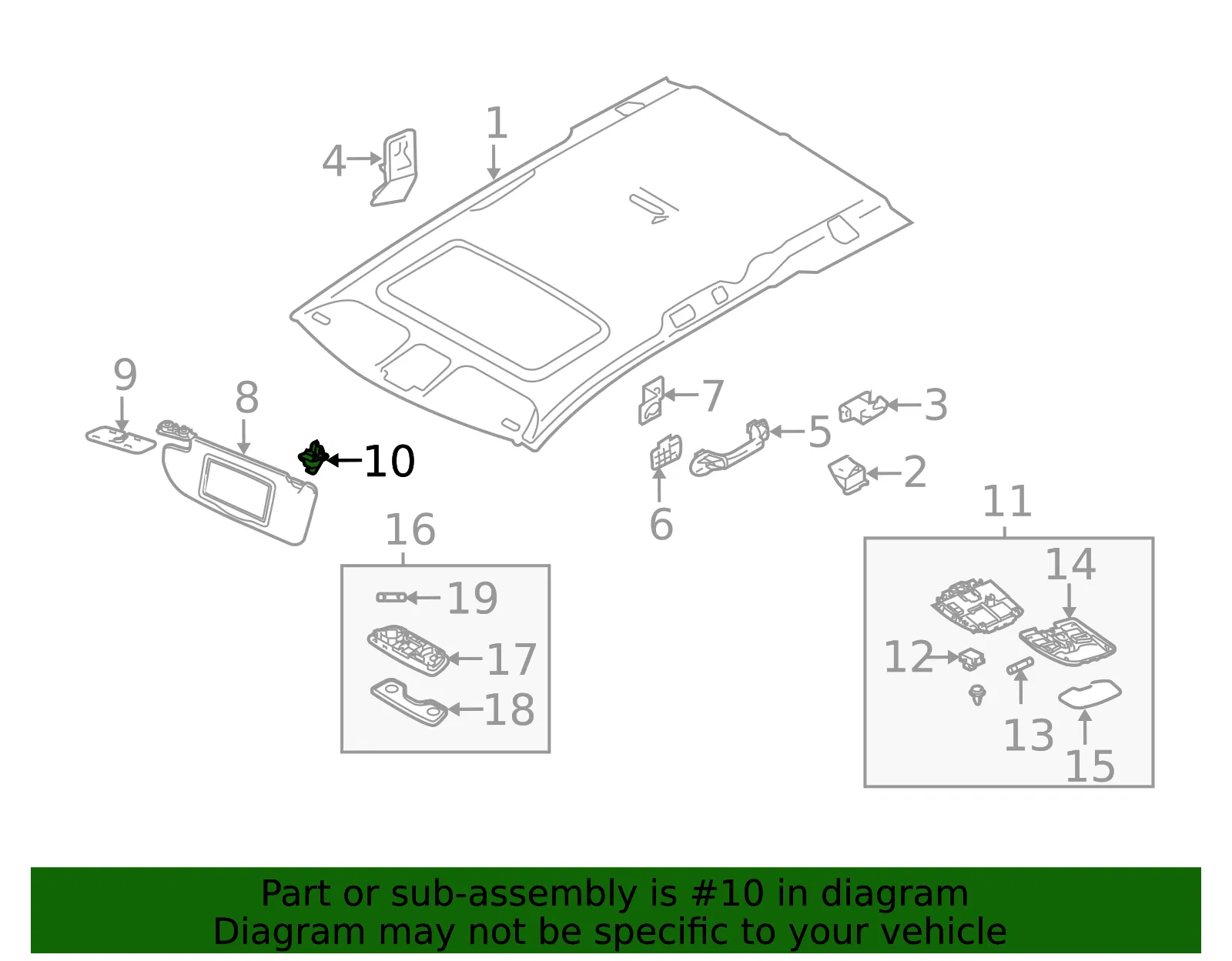 Sun Visor Support - Volvo (39820751) - view 3