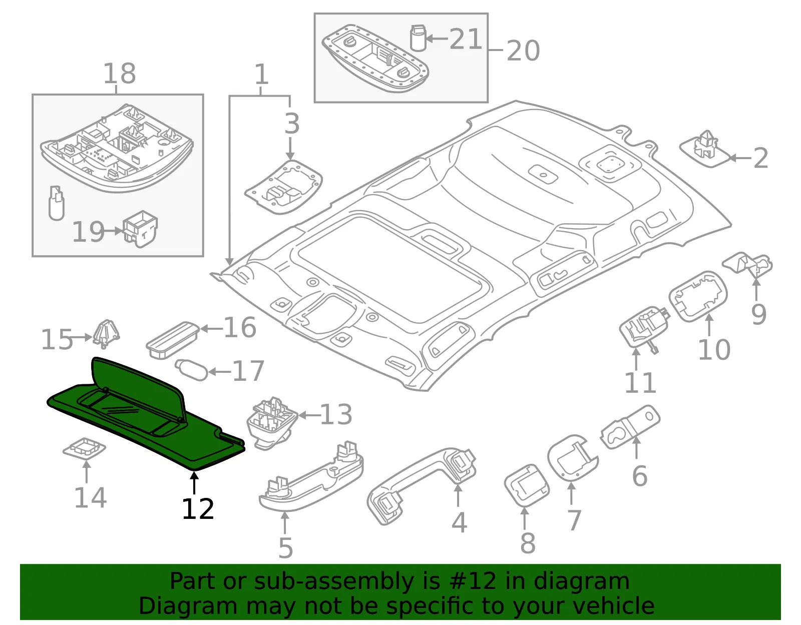 Sun Visor - Driver's Side (LH) - Volvo (39822708) - view 2