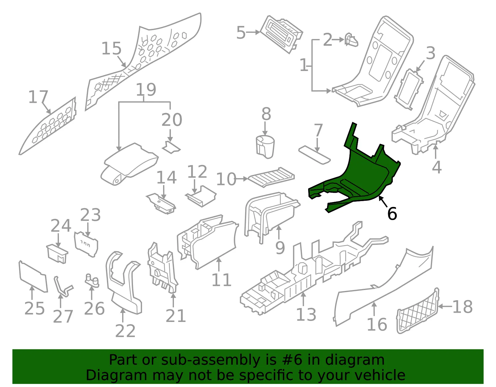 Console Compartment - Volvo (39823332) - view 2