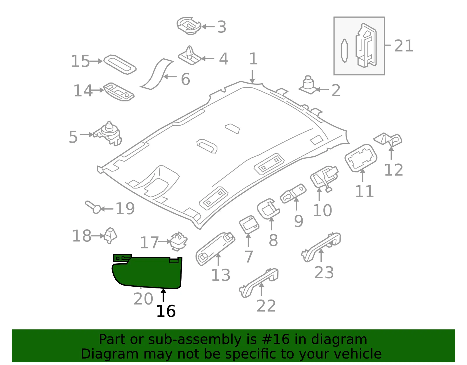 Sun Visor - Driver's Side (LH) - Volvo (39824054) - view 3