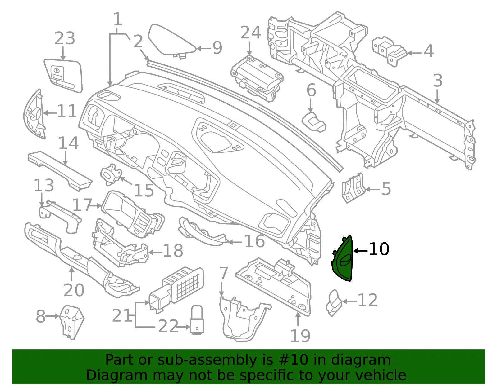 Instrument Panel Side Cover - Volvo (39826283) - view 2