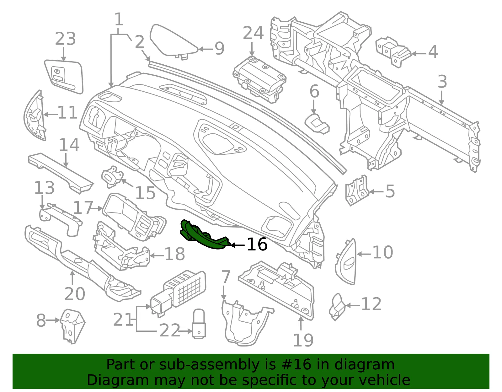 Instrument Panel Cover - Volvo (39826461) - view 2