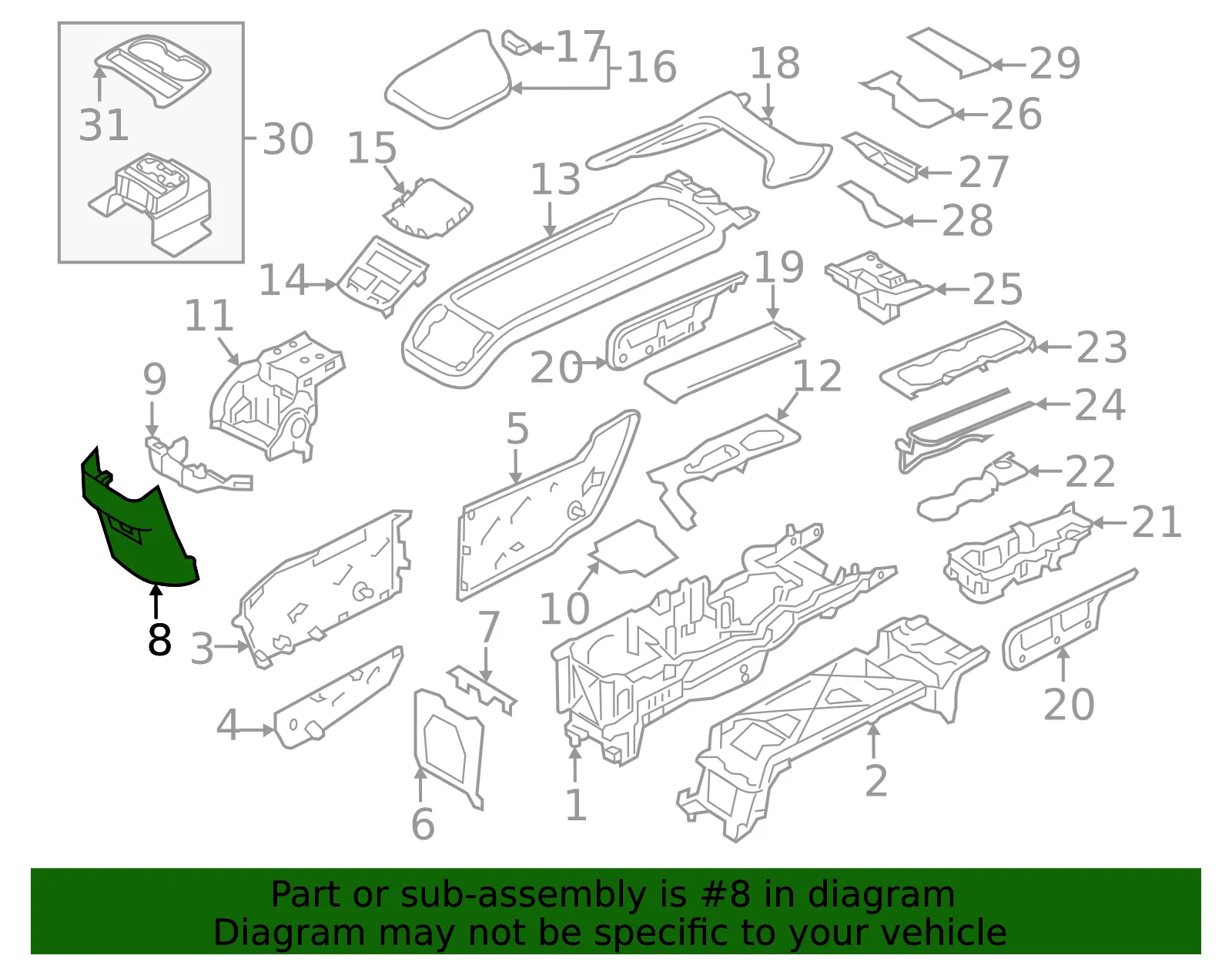 Console Panel - Volvo (39827388) - view 2