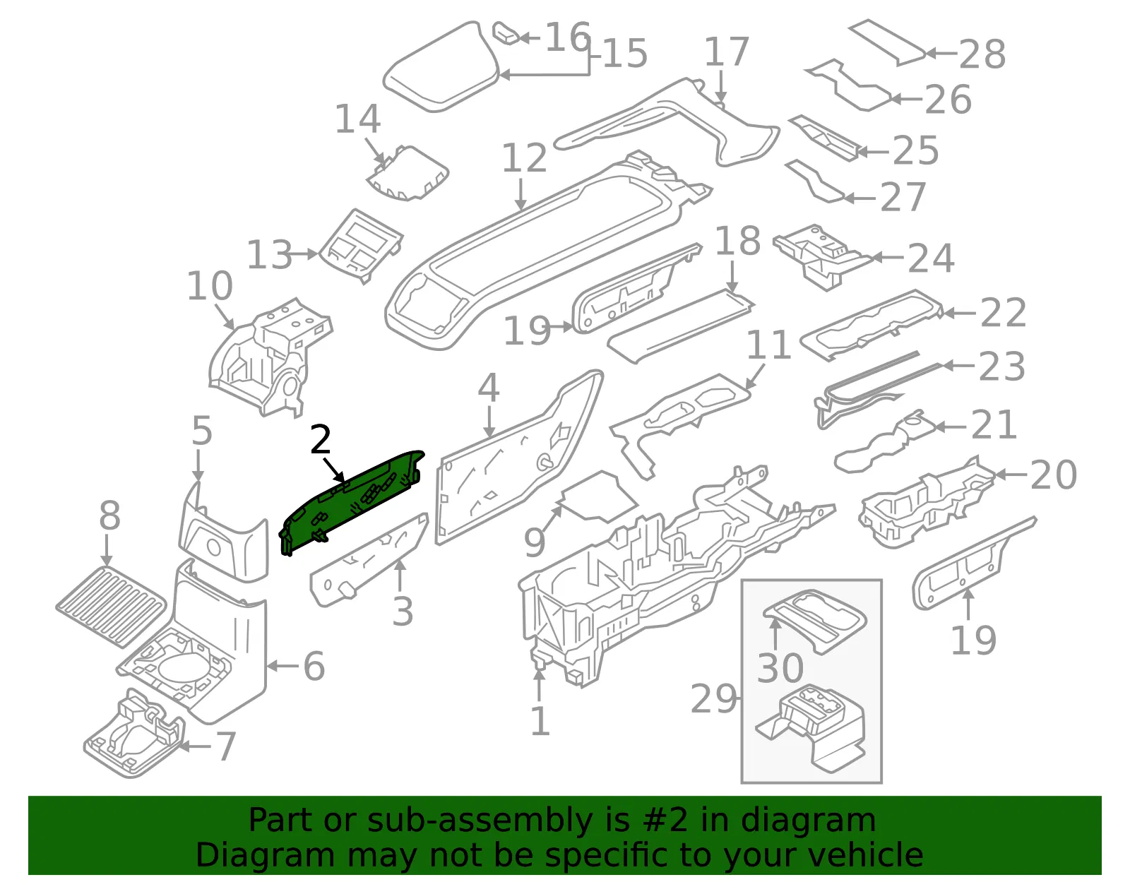 Console Panel - Volvo (39827402) - view 2
