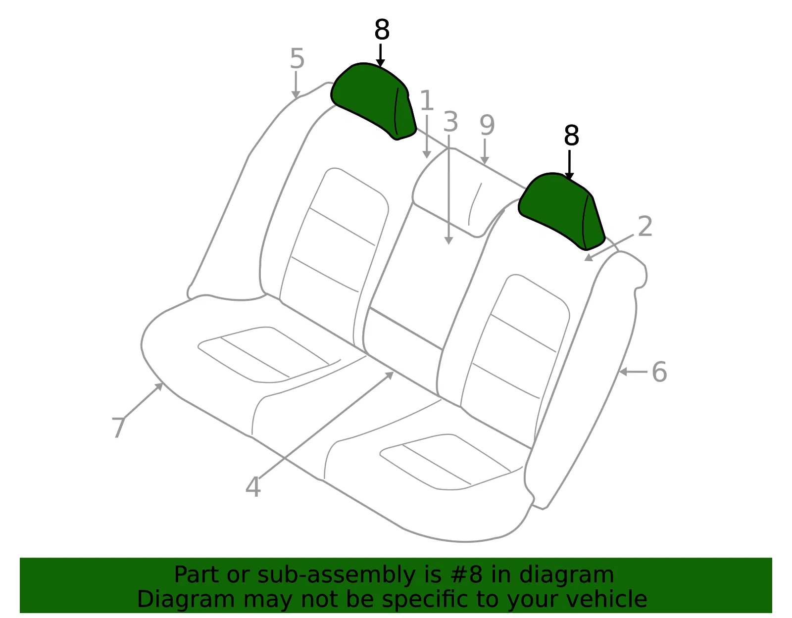 Headrest Cover - Volvo (39829298) - view 2