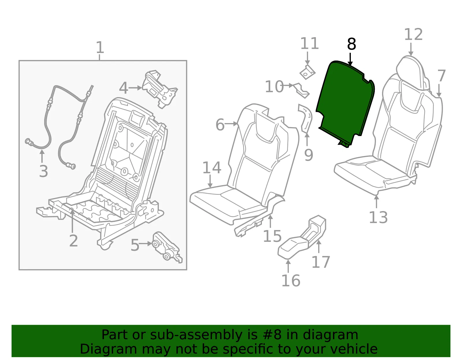 Seat Back Panel - Volvo (39831240) - view 2
