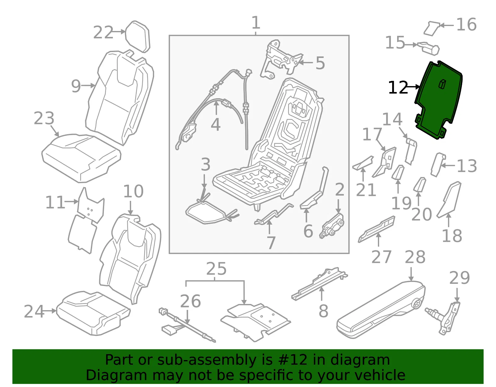 Seat Back Panel - Volvo (39831377) - view 2
