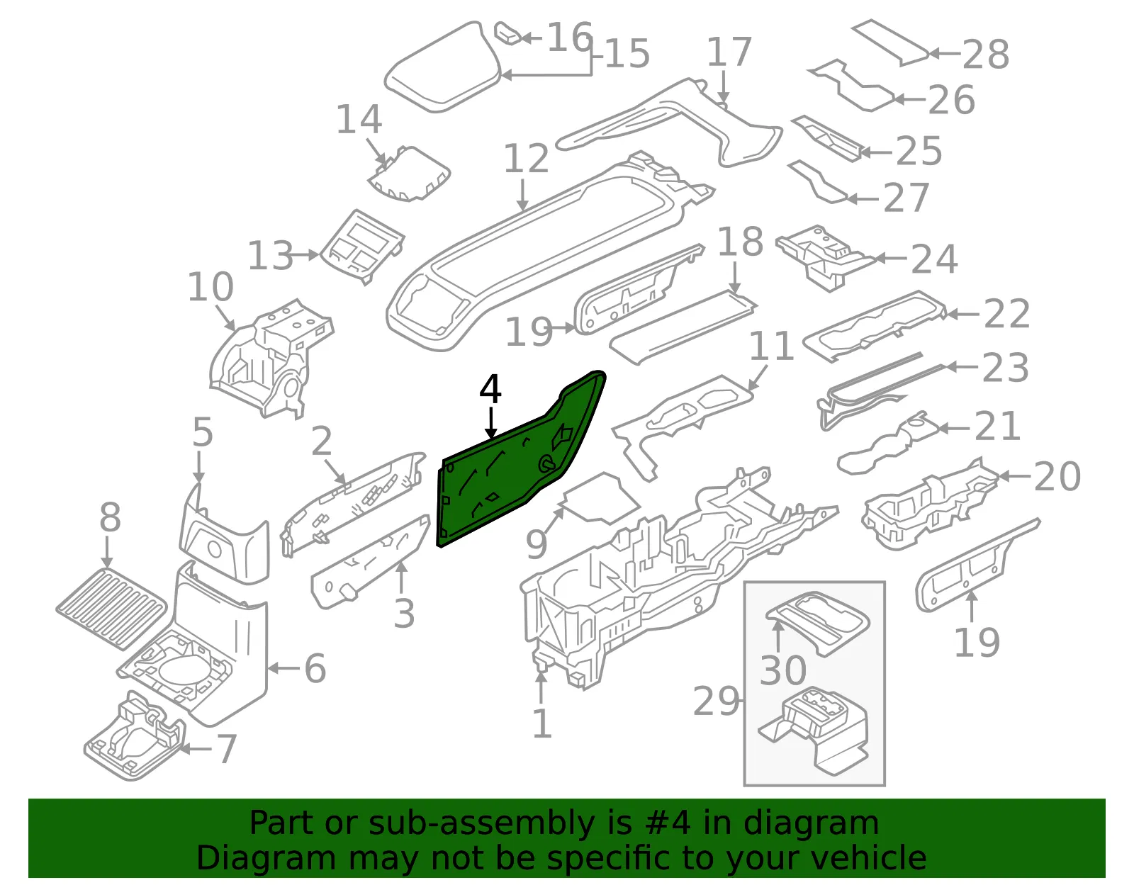 Console Panel - Volvo (39831464) - view 2
