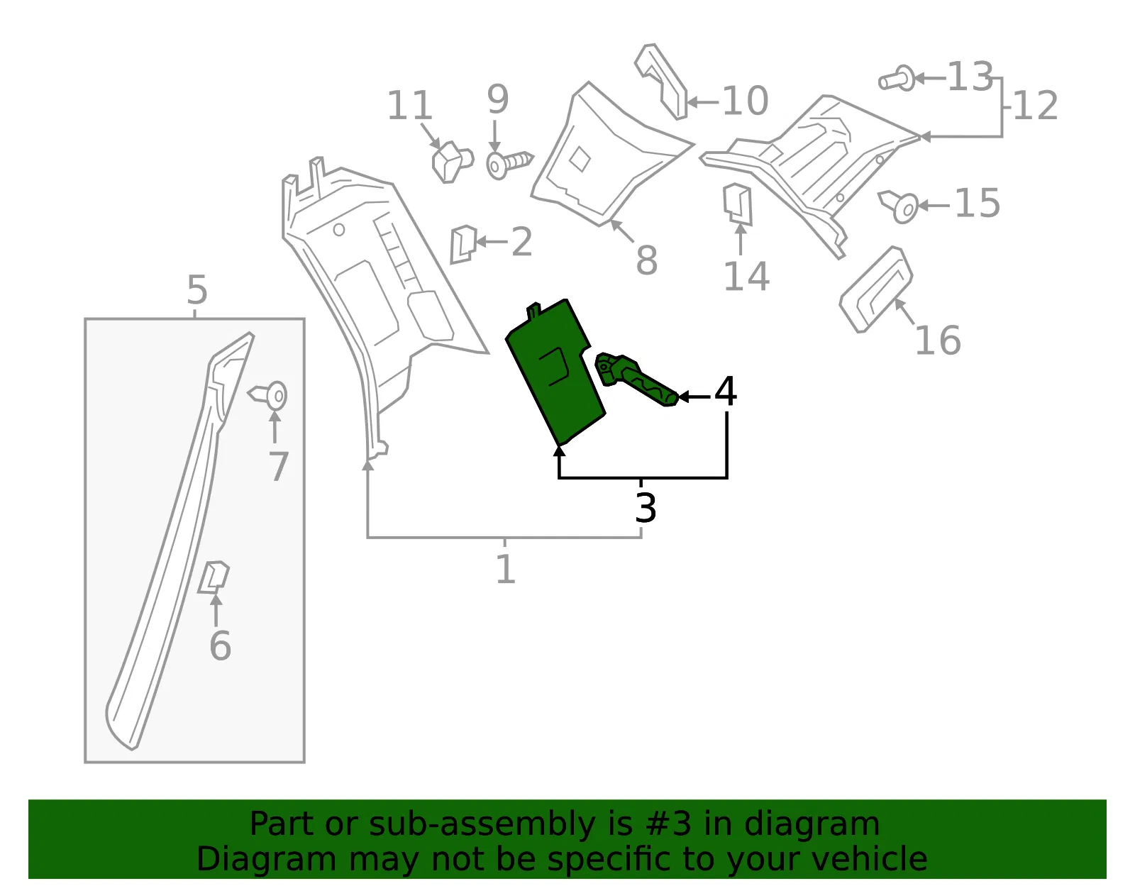 Seat Belt Guide - Volvo (39831709) - view 2