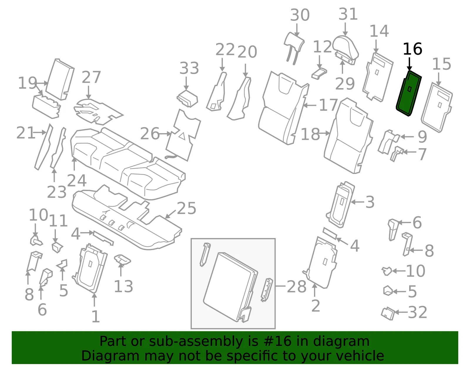 Seat Back Panel - Volvo (39832847) - view 2