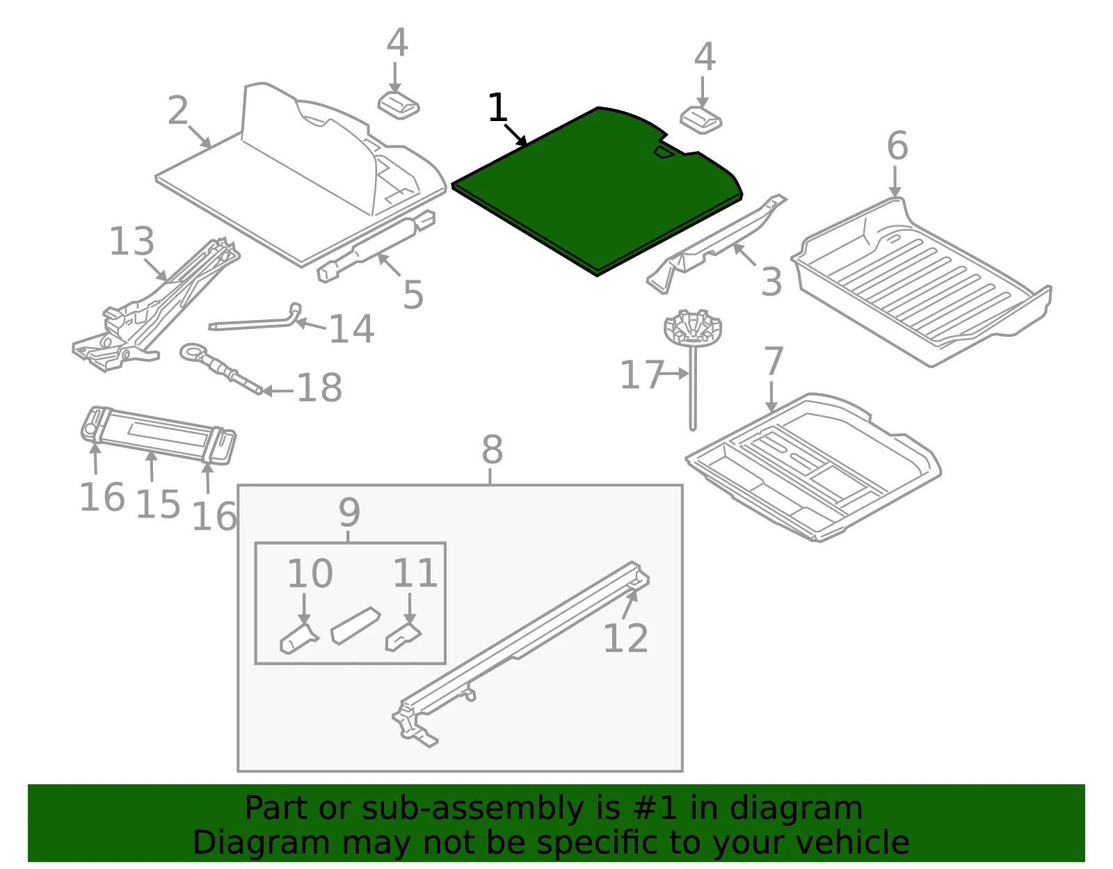 Floor Storage Compartment Lid - Volvo (39832888) - view 2