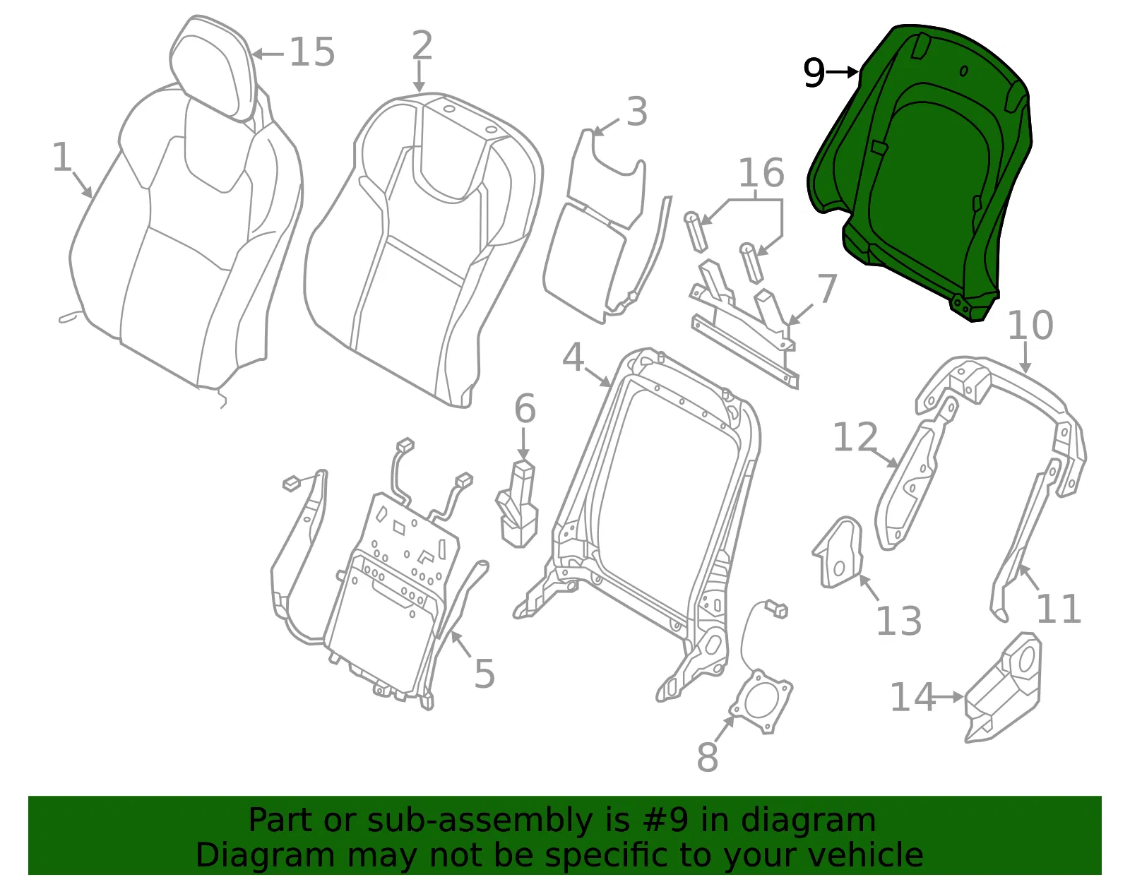 Seat Back Panel - Volvo (39833393) - view 2