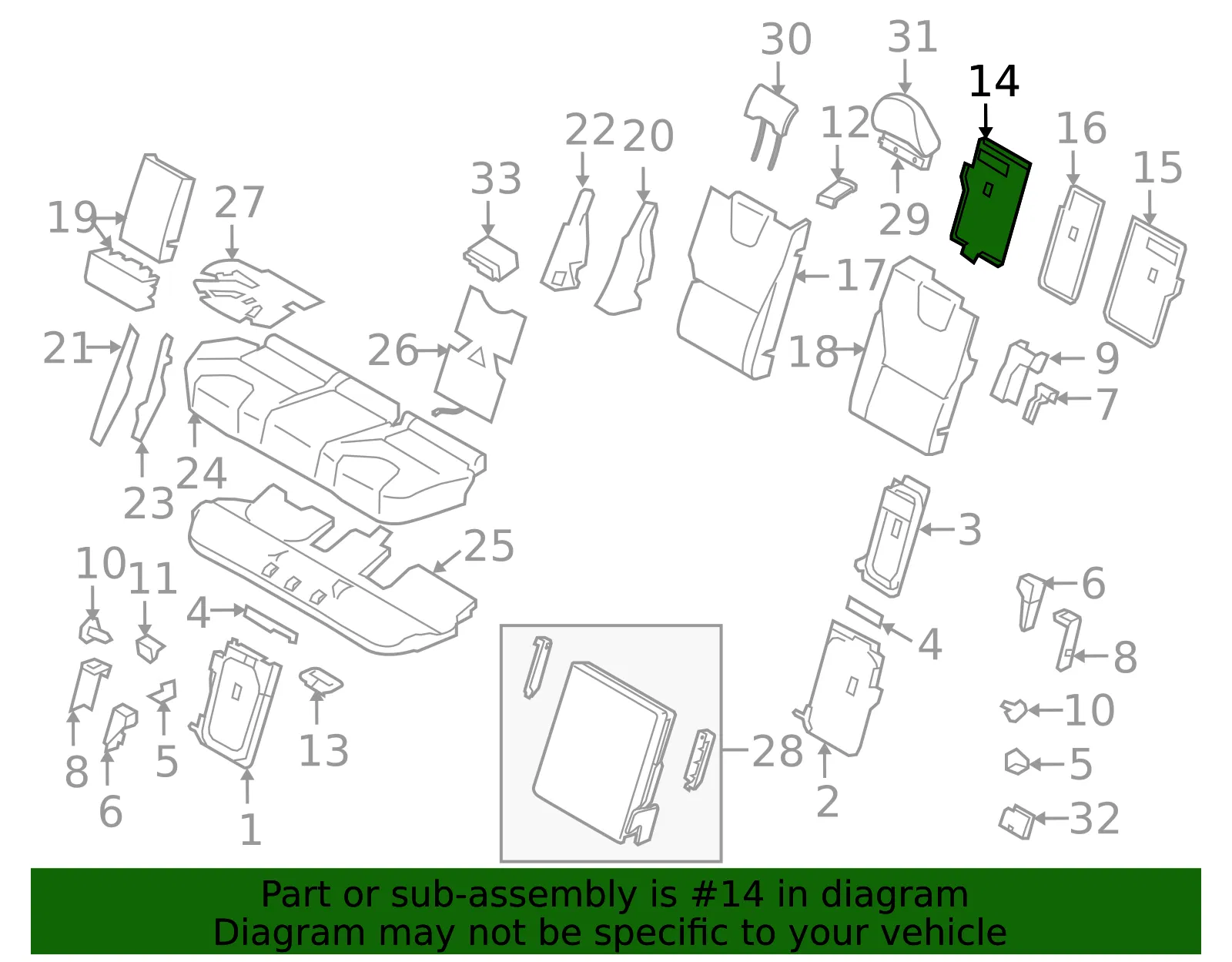 Seat Back Panel - Volvo (39833608) - view 2