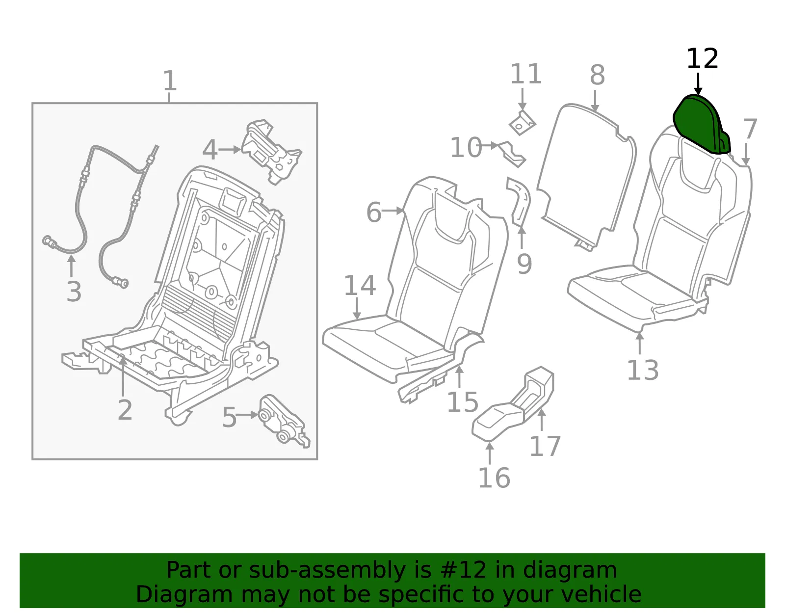 Headrest - Volvo (39834259) - view 2