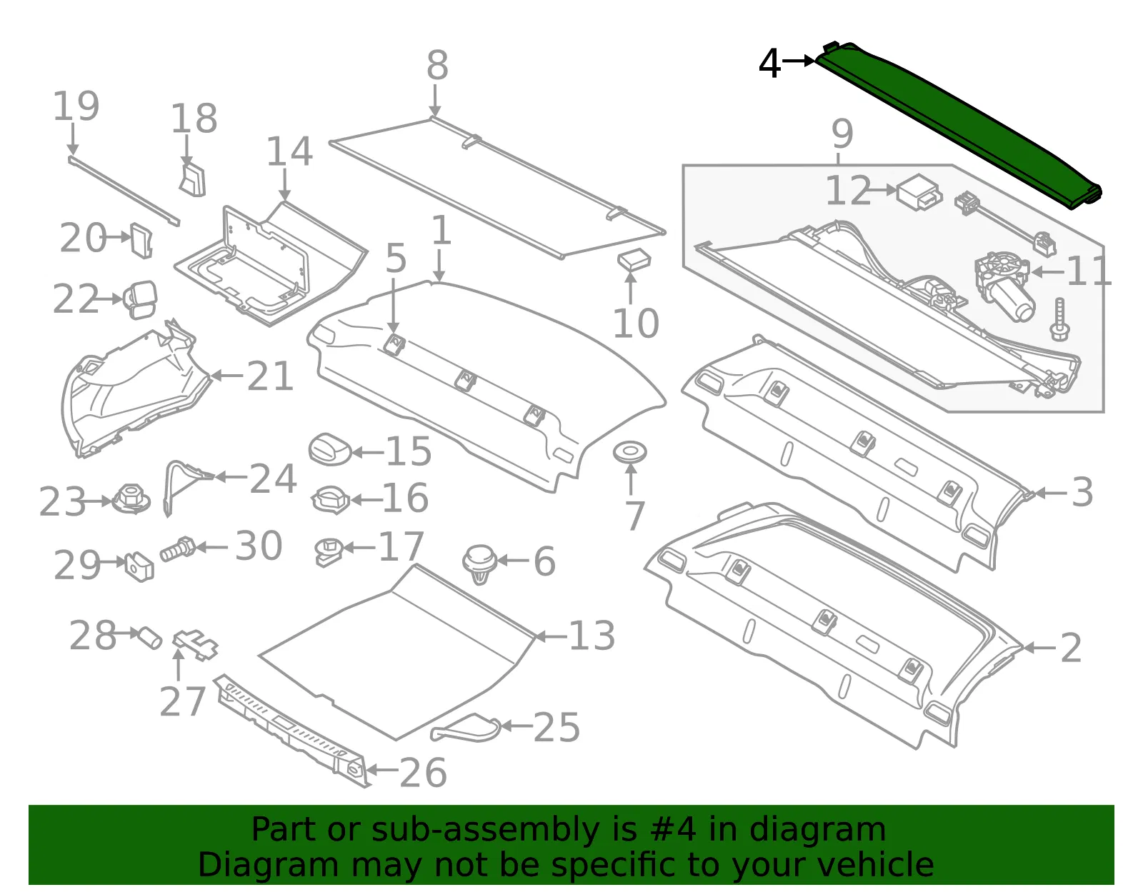 Package Tray Trim - Volvo (39834991) - view 2