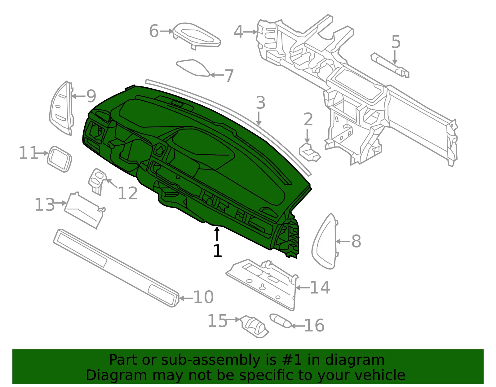 Instrument Panel - Volvo (39838771) - view 2