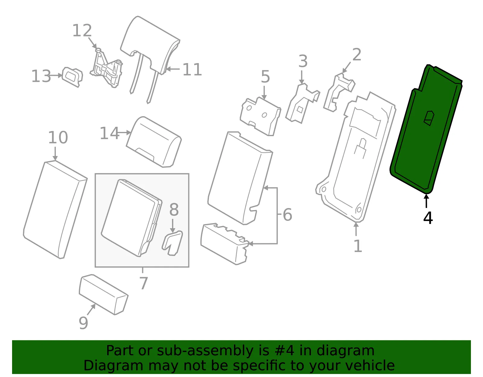 Seat Back Panel - Volvo (39840726) - view 2