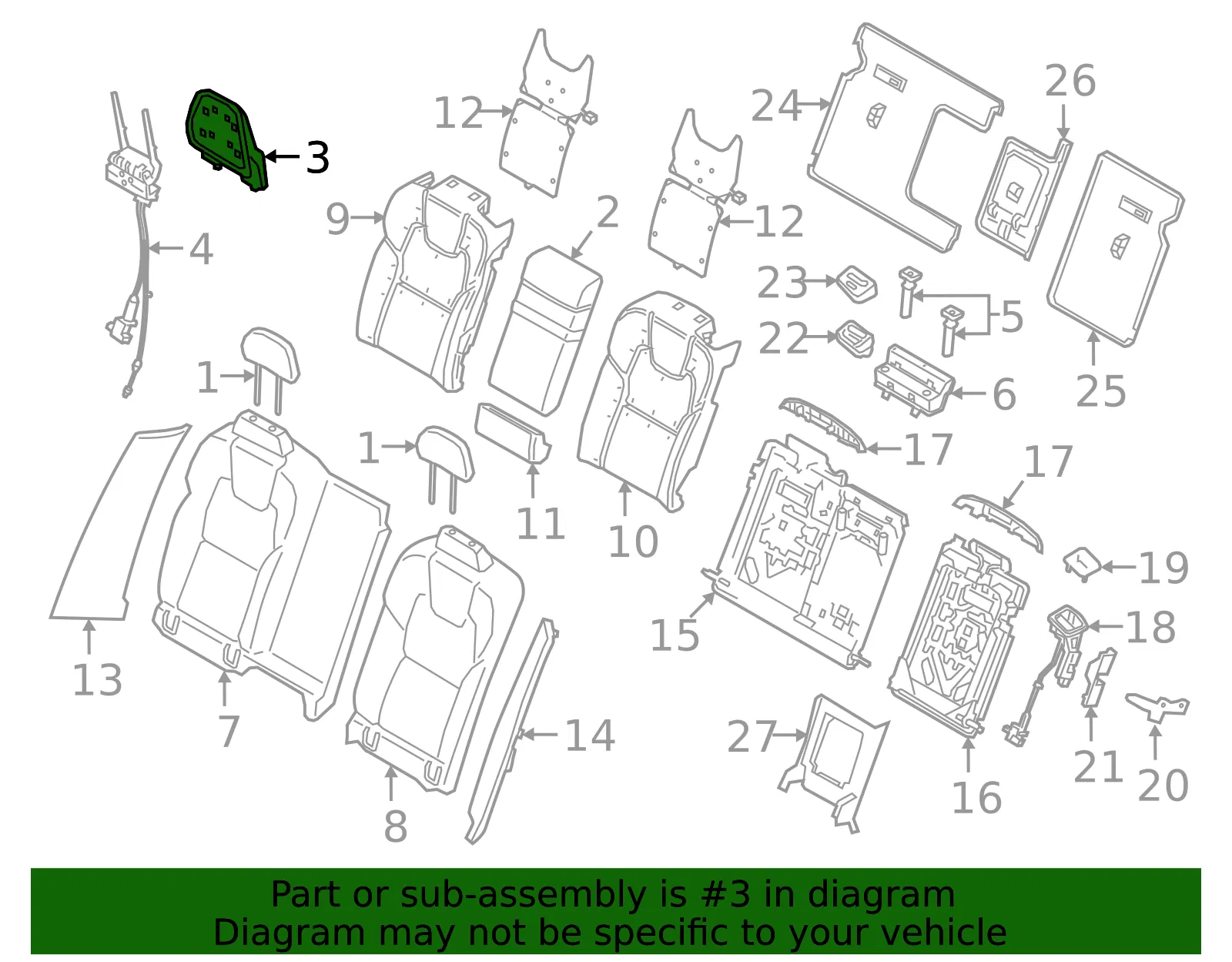 Headrest Bracket - Volvo (39840745) - view 2