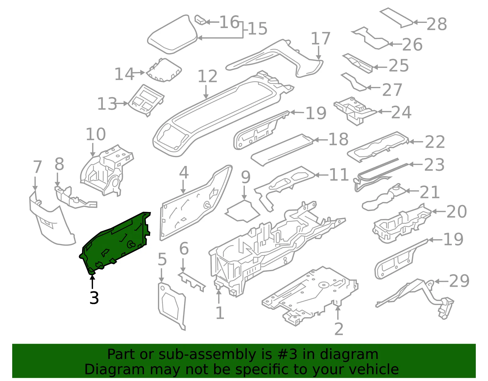 Console Panel - Volvo (39841395) - view 2