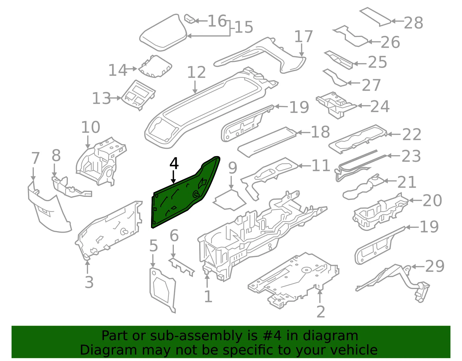 Console Panel - Volvo (39841428) - view 2