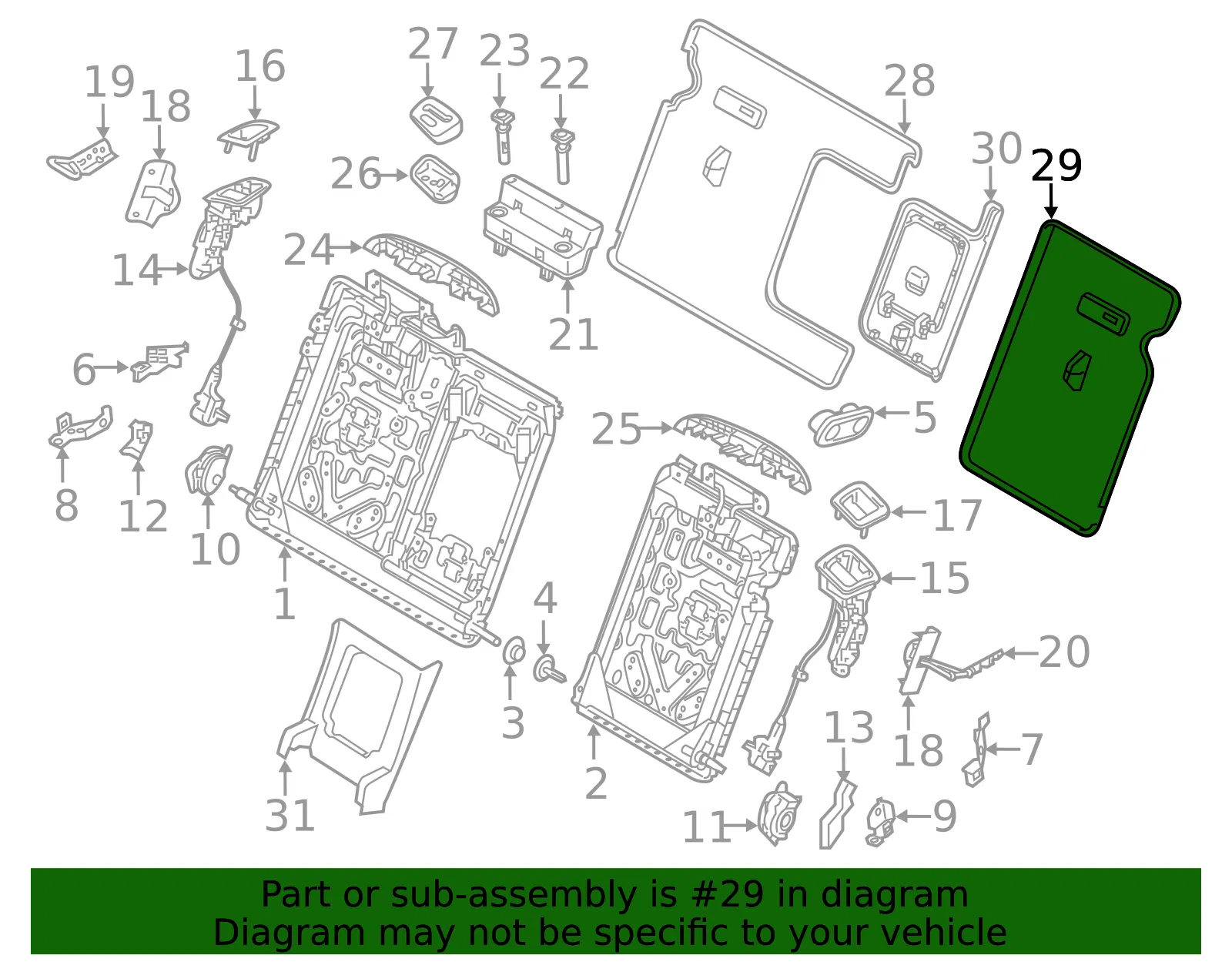 Seat Back Panel - Volvo (39841473) - view 2