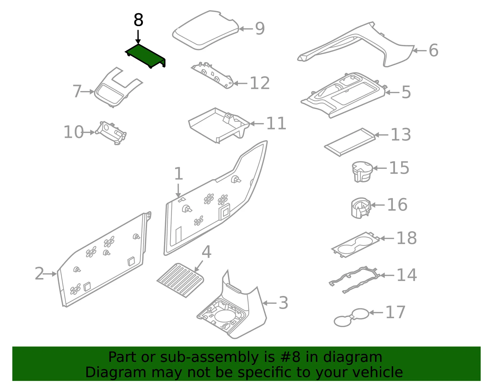 Console Trim Panel - Volvo (39842322) - view 2