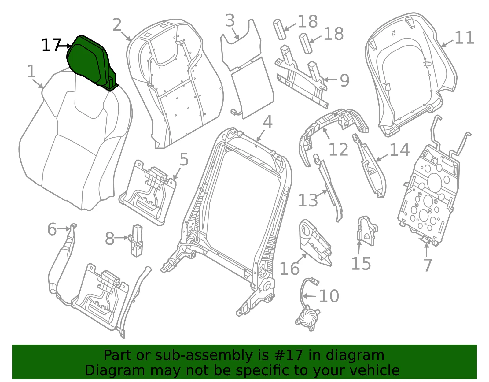 Headrest - Volvo (39843353) - view 2