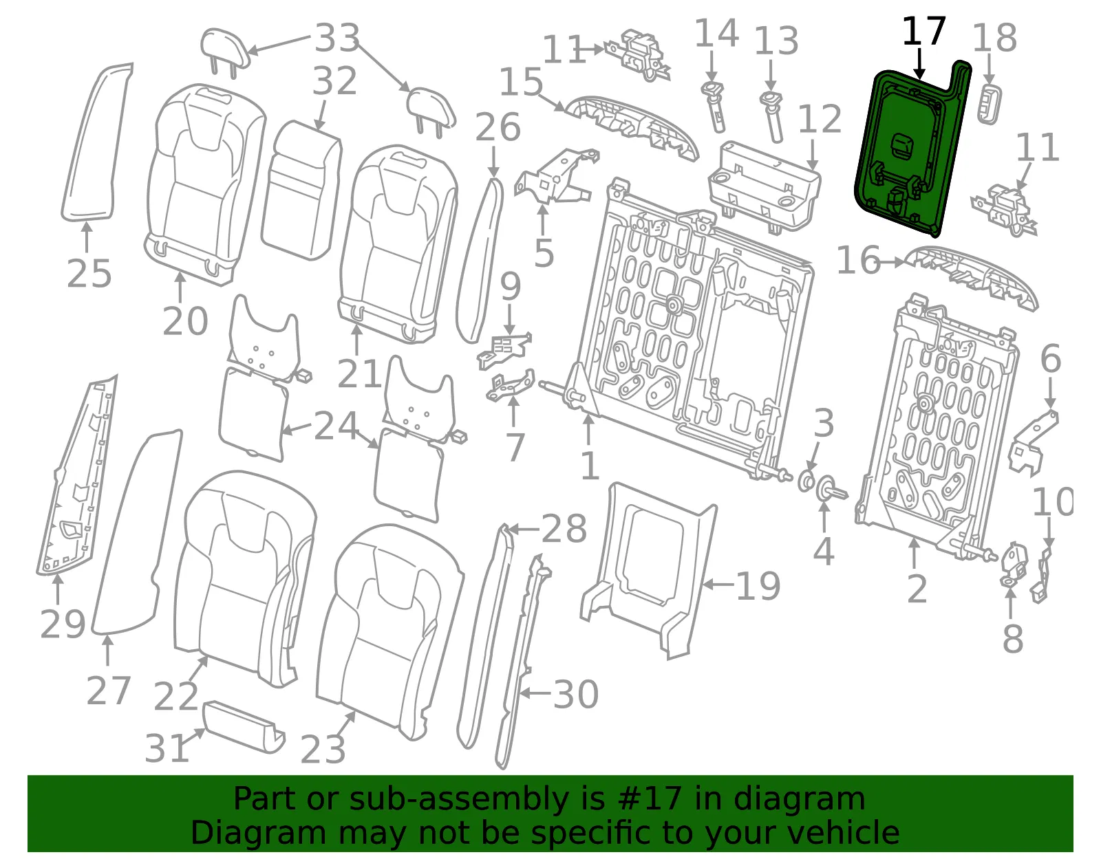 Seat Back Panel - Volvo (39844104) - view 2