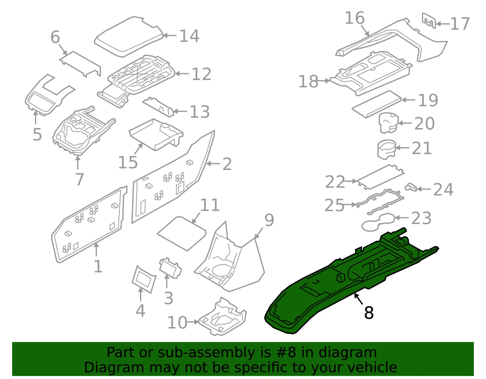 Console Trim Panel - Volvo (39845067) - view 2
