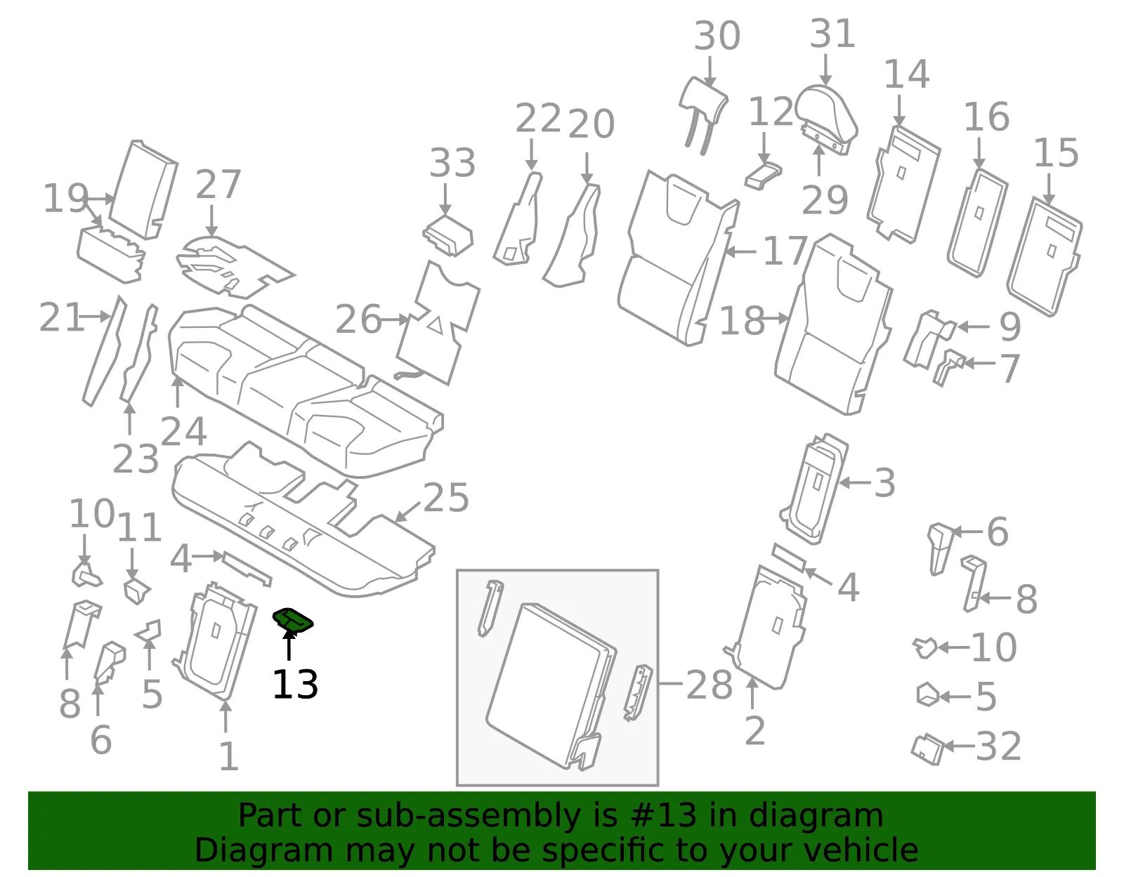 Seat Belt Cover Bezel - Volvo (39852153) - view 2