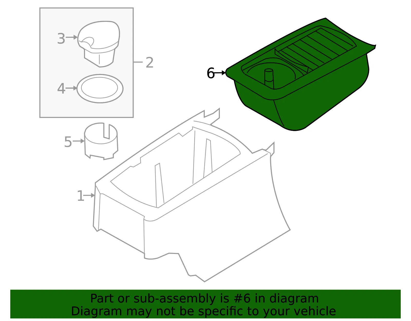 Console Cup Holder - Volvo (39852281) - view 2