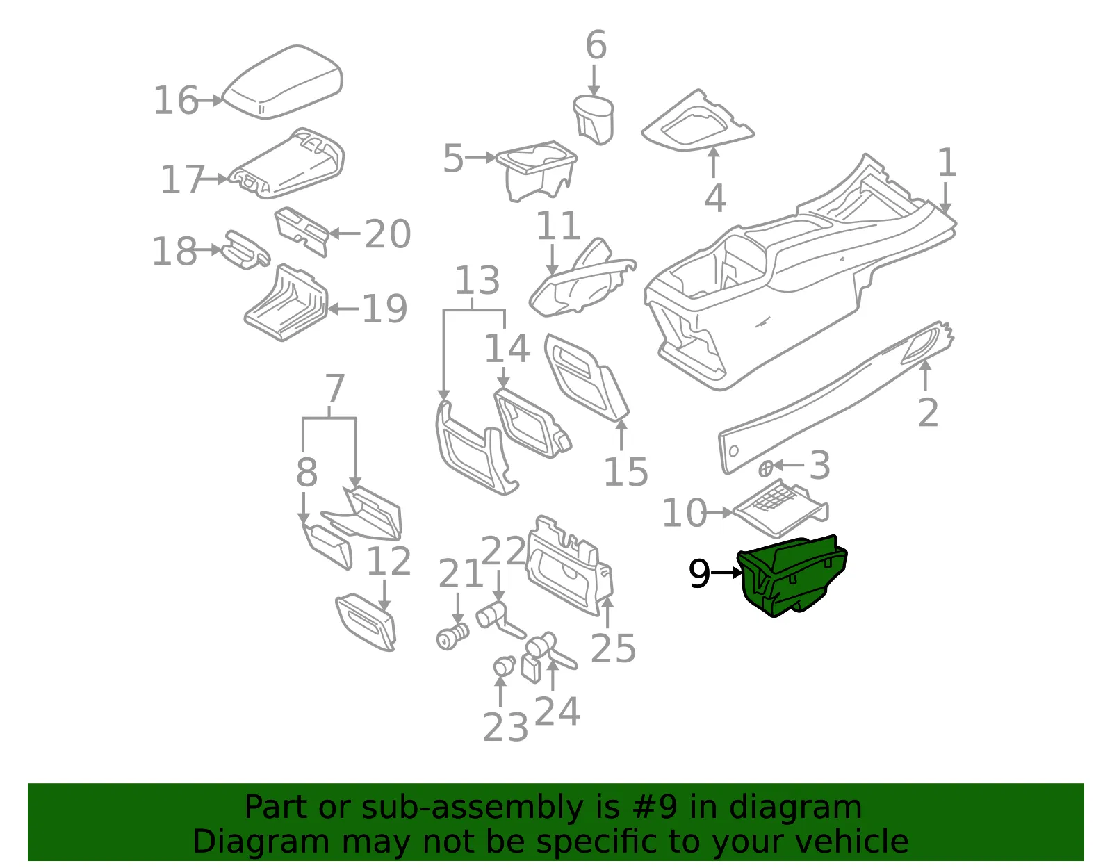 Console Compartment - Volvo (39852685) - view 3