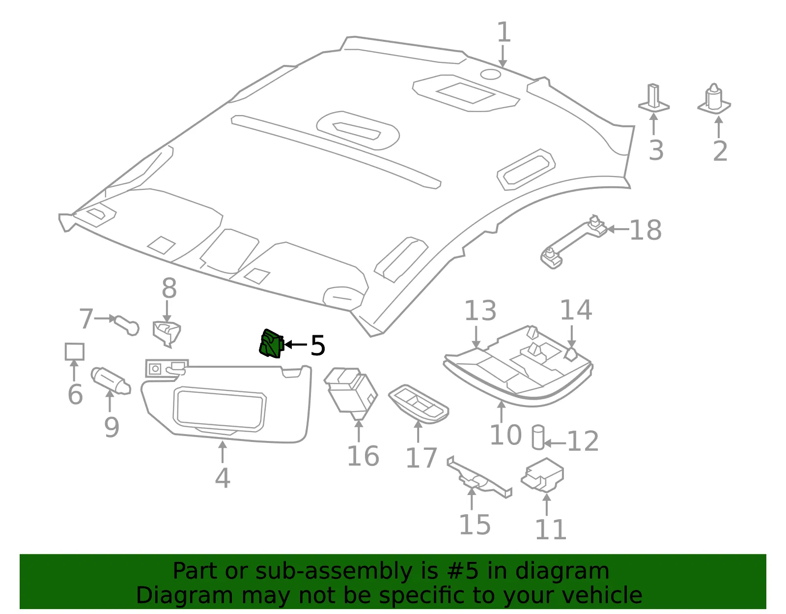 Sun-Visor Support - Volvo (39853776) - view 3
