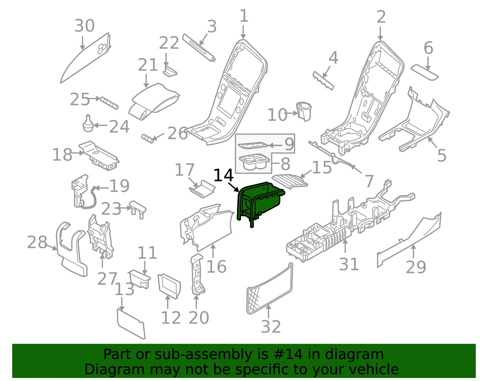 Storage Compartment - Volvo (39855317) - view 2