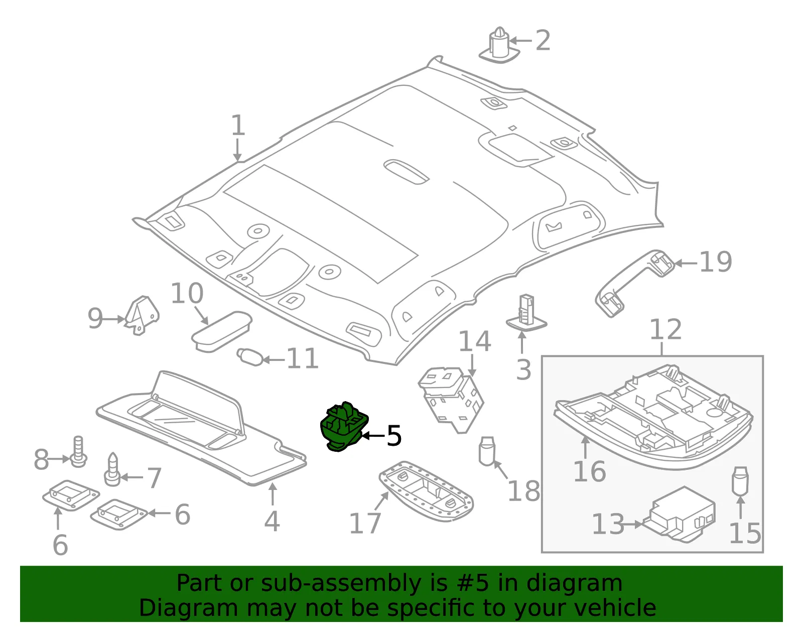 Sun-Visor Support - Volvo (39856173) - view 2
